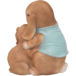 Pelle & Sol Mother & Child Rabbit Statue Garden Ornaments - Resin Garden Decor - thumbnail 4