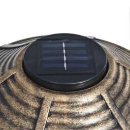 Berkfield Home Decorative Birdbath with Solar Powered LED Lights Plastic in Brown - thumbnail 6