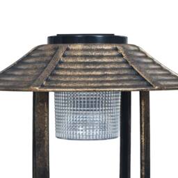 Berkfield Home Decorative Birdbath with Solar Powered LED Lights Plastic in Brown - thumbnail 5