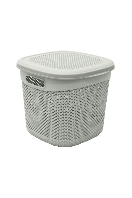 JVL Droplette 15L Storage Basket - Ice Grey in Light Grey - Size: Medium - image 1