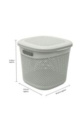 JVL Droplette 15L Storage Basket - Ice Grey in Light Grey - Size: Medium - thumbnail 6