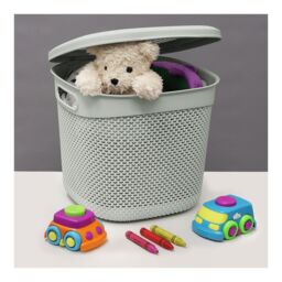 JVL Droplette 15L Storage Basket - Ice Grey in Light Grey - Size: Medium - thumbnail 5
