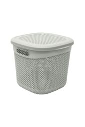 JVL Droplette 15L Storage Basket - Ice Grey in Light Grey - Size: Medium - thumbnail 1