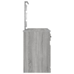 Berkfield Home White Dressing Table with LED Grey Sonoma 130x50x132.5 cm - thumbnail 7