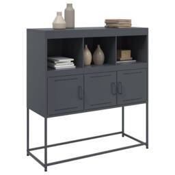 Berkfield Home Sideboard Anthracite 100.5x39x107 cm Steel in Dark Grey - thumbnail 4