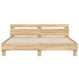 Berkfield Home Bed Frame with LED without Mattress Sonoma Oak 180x200 cm Super King in Tan - thumbnail 7