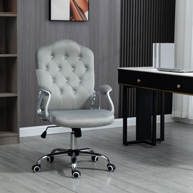 VINSETTO Home Office Chair with Adjustable Height Tilt Function Grey - image 1