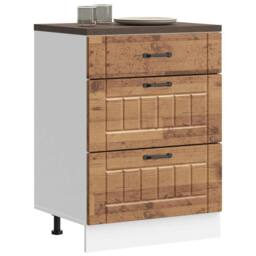Berkfield Home Kitchen Base Cabinet Lucca Old Wood Engineered Wood in Brown - thumbnail 2