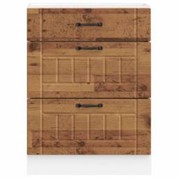 Berkfield Home Kitchen Base Cabinet Lucca Old Wood Engineered Wood in Brown - thumbnail 4