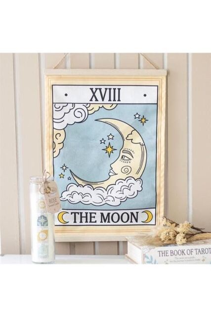 KDMD The Moon Vintage Tarot Wall Hanging in Pale Blue - image 1
