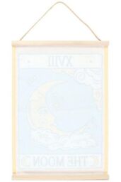 KDMD The Moon Vintage Tarot Wall Hanging in Pale Blue - thumbnail 4