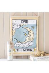 KDMD The Moon Vintage Tarot Wall Hanging in Pale Blue - thumbnail 1