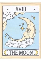 KDMD The Moon Vintage Tarot Wall Hanging in Pale Blue - thumbnail 3