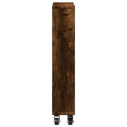 Berkfield Home Narrow Storage Trolley Smoked Oak 48x13x68 cm Engineered Wood in Brown - Size: 48 x 13 x 68 cm - thumbnail 5