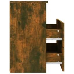Berkfield Home Modern Bed Cabinet Smoked Oak 50x32x60 cm in Brown - Size: 50 x 32 x 60 cm - thumbnail 7