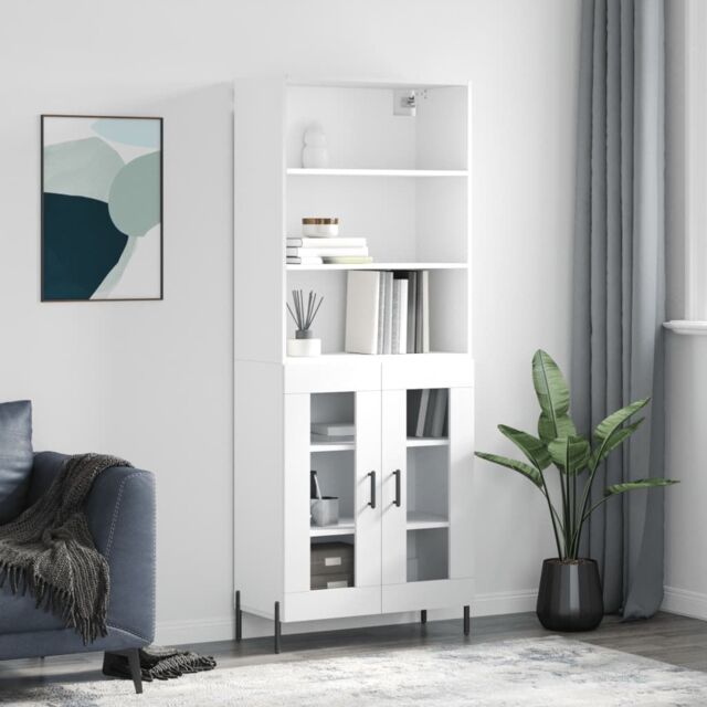 Berkfield Home Highboard White 69.5x34x180 cm Engineered Wood - image 1