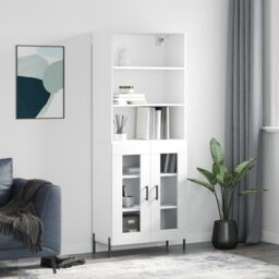 Berkfield Home Highboard White 69.5x34x180 cm Engineered Wood - thumbnail 1