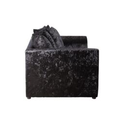 LUXURY LIFE Dylan Crushed Velvet Fabric 3 Seater Sofa in Black - thumbnail 2