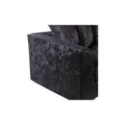 LUXURY LIFE Dylan Crushed Velvet Fabric 3 Seater Sofa in Black - thumbnail 3