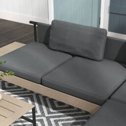 Wyld Haus Vivino 3 Piece L Shaped Outdoor Sofa Set Grey Natural Tone Coffee - thumbnail 8