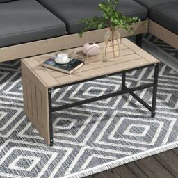 Wyld Haus Vivino 3 Piece L Shaped Outdoor Sofa Set Grey Natural Tone Coffee - thumbnail 7
