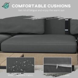 Wyld Haus Vivino 3 Piece L Shaped Outdoor Sofa Set Grey Natural Tone Coffee - thumbnail 6