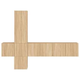 Berkfield Home Versatile 5 Piece TV Wall Units Sonoma Oak Engineered Wood in Light Brown - thumbnail 5