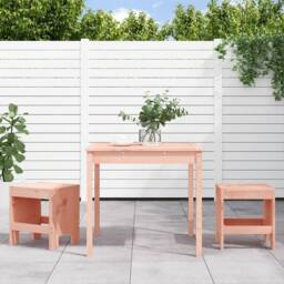 Berkfield Home Beautiful 3 Piece Garden Bistro Set Solid Wood Douglas in Light Brown - thumbnail 2