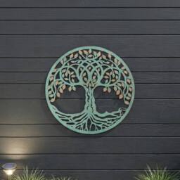 Garden Greatness Verdigris Rustic Tree Of Life Garden Wall Art - thumbnail 1