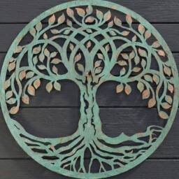 Garden Greatness Verdigris Rustic Tree Of Life Garden Wall Art - thumbnail 2