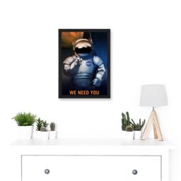 Artery8 NASA Space Job Advert We Need You Artwork Framed Wall Art Print A4 in Black - thumbnail 2