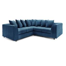Furniture 786 Hannah Jumbo Cord Scatter Back 2c2 Corner Sofa in Mid Blue - thumbnail 2
