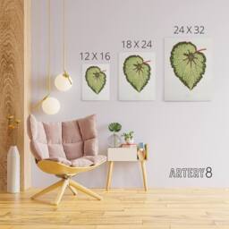 "Artery8 AF Lydon B Fawcett Begonia Rex Isis Variety Leaf Canvas Wall Art Print in White - Size: W12"" x H16""" - thumbnail 4