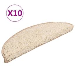 Berkfield Home Stair Mats 10 pcs 56x17x3 cm Cream - Size: Medium - thumbnail 3