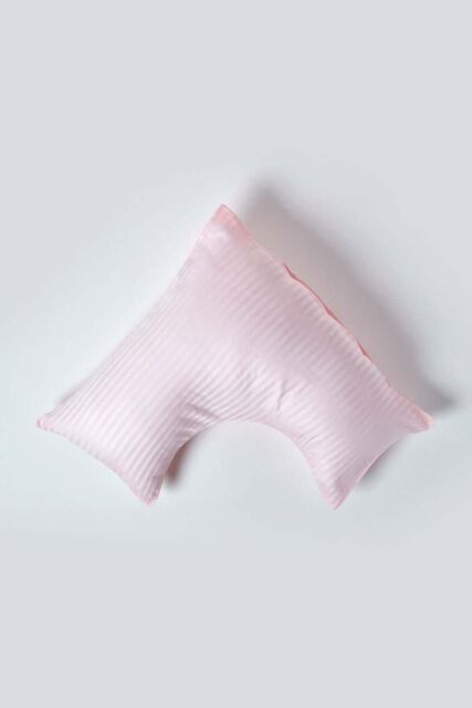 Homescapes Egyptian Cotton Super Soft V Shaped Pillowcase 330 TC in Pink - image 1