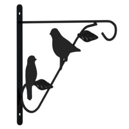 Berkfield Home Hanging Basket Brackets with Planters 4 pcs Black Steel - thumbnail 3