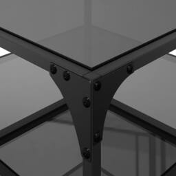 Berkfield Home Coffee Tables with Black Glass Top 2 pcs 50x50x45 cm Steel - Size: 50 x 50 x 45 cm - thumbnail 9