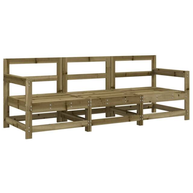 Berkfield Home 3 Piece Garden Lounge Set Impregnated Wood Pine in Brown - image 1