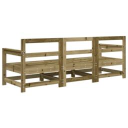Berkfield Home 3 Piece Garden Lounge Set Impregnated Wood Pine in Brown - thumbnail 3