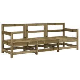 Berkfield Home 3 Piece Garden Lounge Set Impregnated Wood Pine in Brown - thumbnail 2