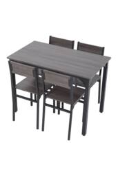Living and Home 5-Piece Dining Table and Chairs Set in Grey