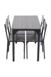 Living and Home 5-Piece Dining Table and Chairs Set in Grey - thumbnail 4