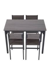 Living and Home 5-Piece Dining Table and Chairs Set in Grey - thumbnail 2