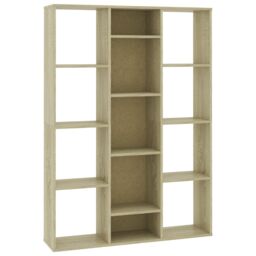 Berkfield Home Room Divider/Book Cabinet Sonoma Oak 100x24x140 cm Engineered Wood in Brown - Size: 100 x 24 x 140 cm - thumbnail 2