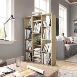 Berkfield Home Room Divider/Book Cabinet Sonoma Oak 100x24x140 cm Engineered Wood in Brown - Size: 100 x 24 x 140 cm - thumbnail 3