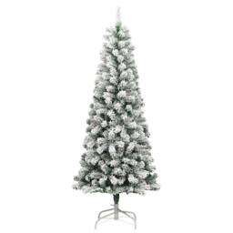 Berkfield Home Realistic Artificial Hinged Christmas Tree Green & white 210 cm - thumbnail 5