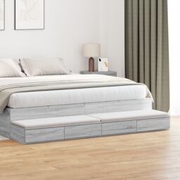 Berkfield Home Bed Drawers in Grey Sonoma - 180x36.5x16.5 cm - Made of Engineered Wood - thumbnail 1
