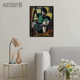 "Artery8 Acrobat Portrait on the Trapeze Max Beckmann Black Framed Canvas Art - Size: W12"" x H16""" - thumbnail 3