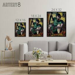 "Artery8 Acrobat Portrait on the Trapeze Max Beckmann Black Framed Canvas Art - Size: W12"" x H16""" - thumbnail 4