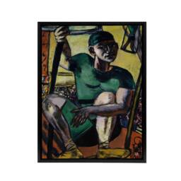 "Artery8 Acrobat Portrait on the Trapeze Max Beckmann Black Framed Canvas Art - Size: W12"" x H16""" - thumbnail 1